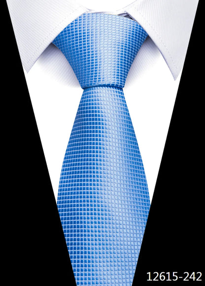 Hot Sale Brand New Style Tie Blue Golden Stripe Suit Accessories Necktie Men Gravata Fit Wedding Holiday Present