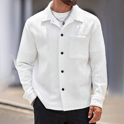 Y2k Mens Jacket Knitted Pockets Jacquard Coat Autumn Leisure Vintage Outdoor Wear Resistant Windproof Jacket Men's Clothing 2024
