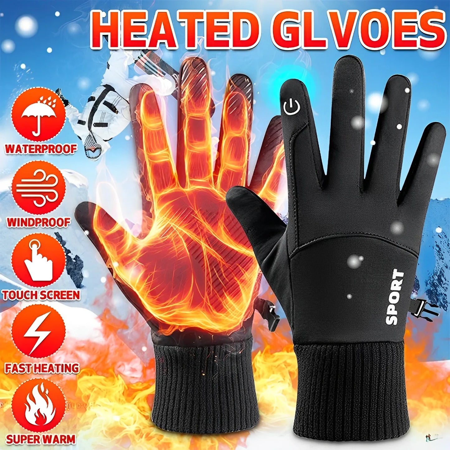 Winter Waterproof Men's Gloves Touchscreen Windproof Sports Fishing Driving Motorcycle Ski Non-slip Warm Cycling Women Gloves