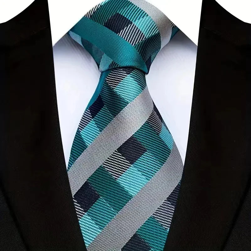 41 Colors 8CM Mens Ties Green Blue Plaid Stripes Floral Classic Business Necktie Jacquard Woven Neck ties For Men Wedding Party