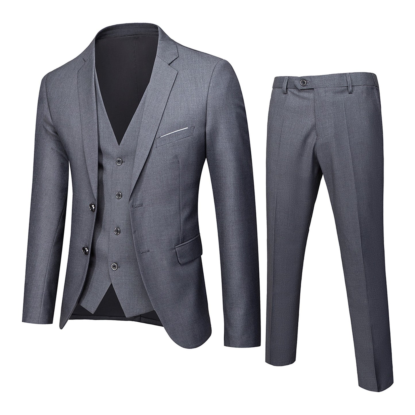 Men Blazers 3 Pieces Sets Business 2 Suits Vest Pants Blue Coats Wedding Party 2023 Formal Elegant Jackets Korean Slim Suit