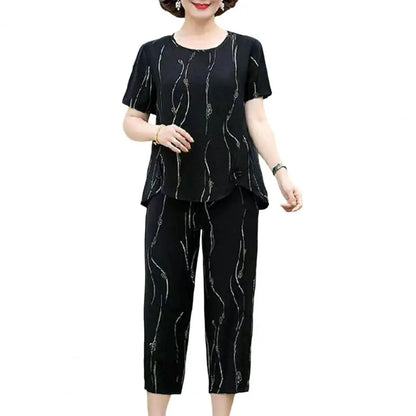 2023 Summer Women's Trousers Suit Pastoral Fashion Loose Short Sleeve Two Piece Suit Striped Cotton Linen Wild T-shirt Pant Sets