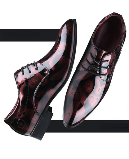 Luxury Men Oxford Shoes Retro Floral Pattern Men Dress Shoes Fashion Lace-Up Flats High Quality Business Men Party Wedding Shoes