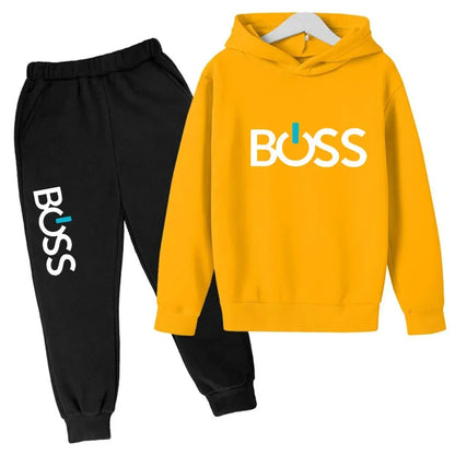 Streetwear New Spring And Autumn Children Hoodie Set Boys Girls Casual Long Sleeve Hoodie Tops+Pants Sportswear 2-14 Years Old