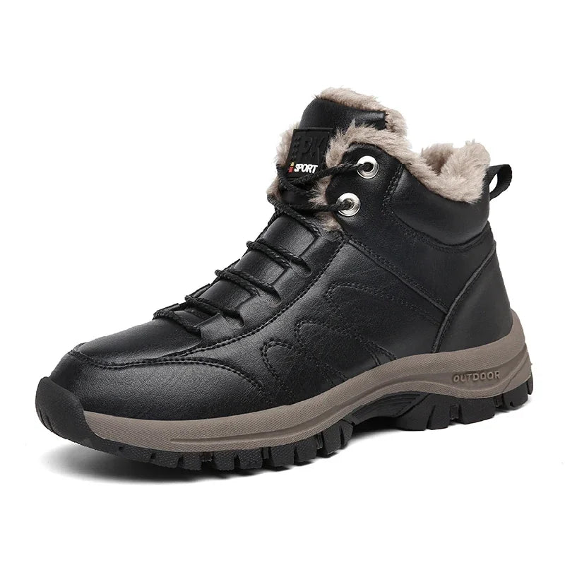 Winter Shoes for Men Boots Warm Plush Leather Snow Ankle Boots HIking Shoes Men Timberland Boots Men Big Size 48 Sneakers