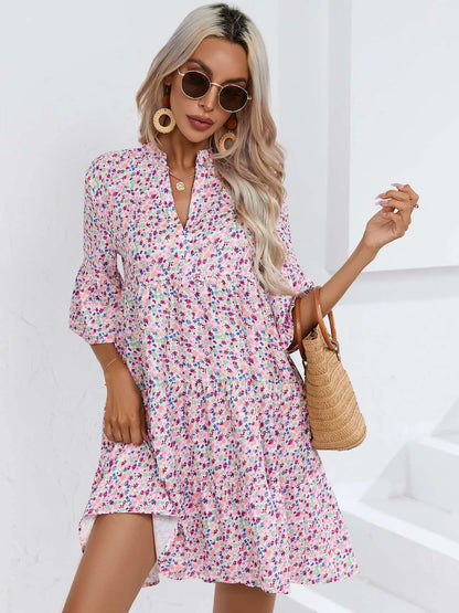 Women's Spring Summer Printed Dress Long Sleeve Flared Mid-Length Official Store Exclusive New Arrivals