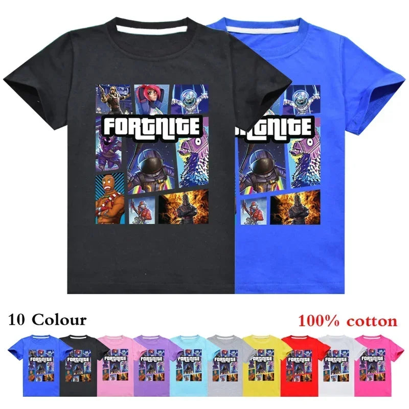 Fortnite T-Shirt Summer Cartoon Children Short Sleeve T-Shirt for Boys Girls Kids TShirt Clothing Print Clothes