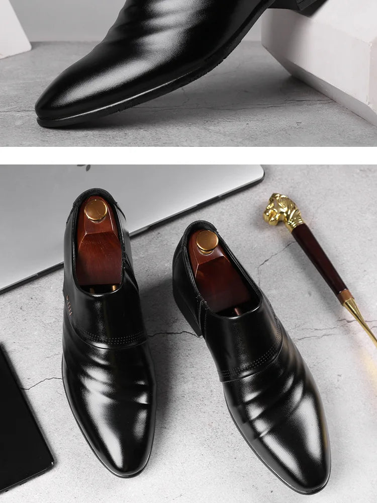 Zapatos Spring Men Leather Shoe Carved Business Formal Dress British Style Large Size Men Shoe Hollowed Out Perforated Men Shoes