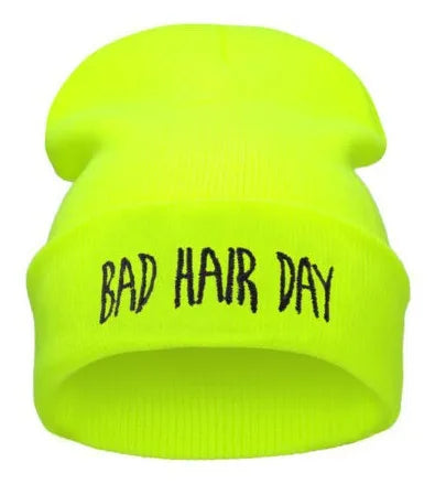 22 Colors Winter Unisex Funny Bad Hair Day Hip Pop Beanie Hat Women Men Ski Cap