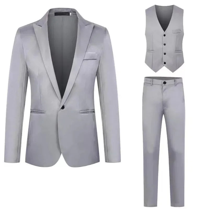 Men Suits Wedding Elegant 3 Pieces 2 Outfit Set Blazers Jackets Vest Pants Fashion Luxury Summer Classic 2024 Formal Clothing