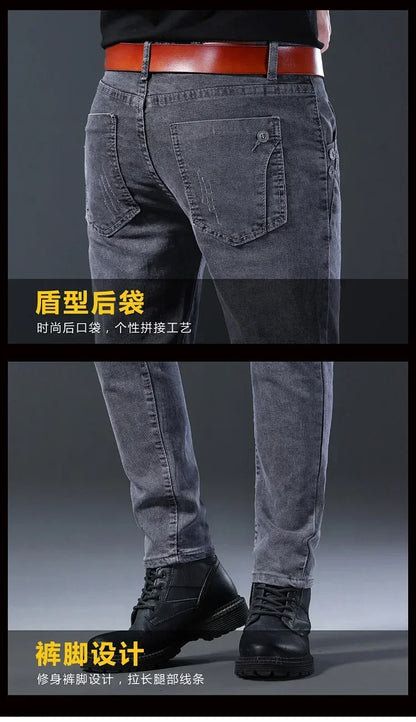 2024 New Men Spring and Autumn Korean Version Comfort Men Stretch Youth Slim Fashion  Skinny Jeans Pants Designer Clothes