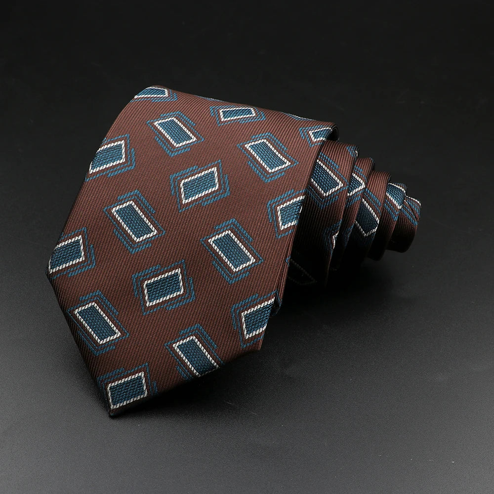 8 cm Tie Gravatas Newest Design Woven 8 cm Silk Necktie Wedding Business Suit Accessories Blue Man Dot Fit Group Party Office