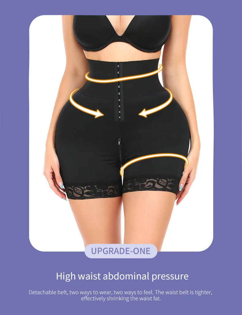 New Women Fajas Colombianas Shapewear 3 Boned Sculpt Booty Shorts High Waist Trainer Body ShaperTummy Control Underwear Shaping