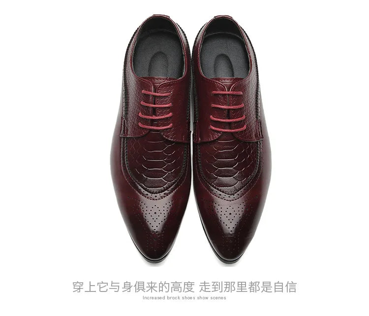 Business Casual Formal Lace-up Leather Shoes Men British Oxford Breathable Hombre Shoes Plus Size Office Wedding Flat Male Black