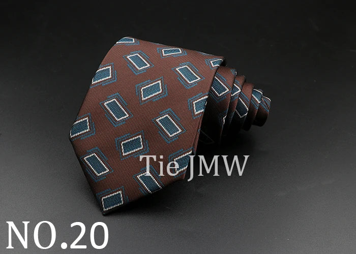 8 cm Tie Gravatas Newest Design Woven 8 cm Silk Necktie Wedding Business Suit Accessories Blue Man Dot Fit Group Party Office