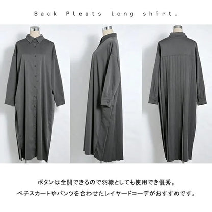 Spring Long Shirt Dress A-line Women's Dress Elegant Pleated Long Sleeve Casual Dresses Female Fashion Oversize Ladies Clothes