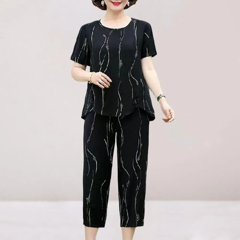 2023 Summer Women's Trousers Suit Pastoral Fashion Loose Short Sleeve Two Piece Suit Striped Cotton Linen Wild T-shirt Pant Sets