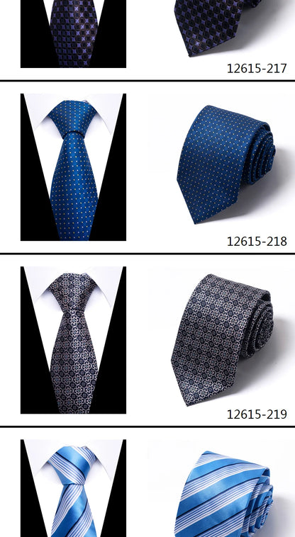 Hot Sale Brand New Style Tie Blue Golden Stripe Suit Accessories Necktie Men Gravata Fit Wedding Holiday Present