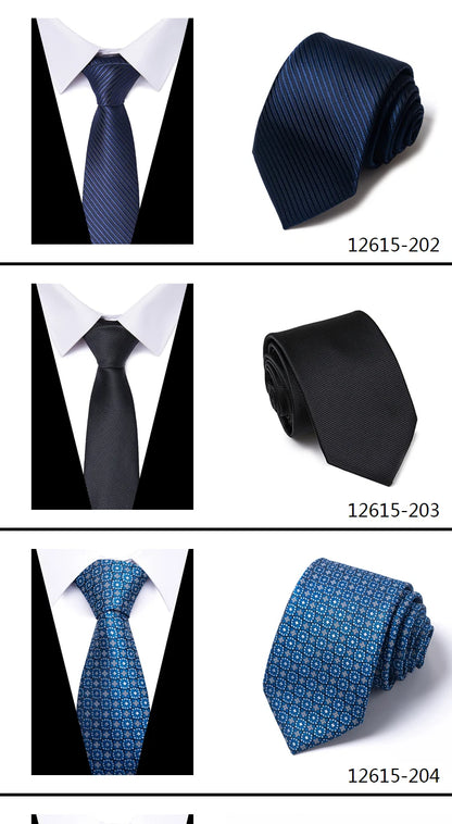 Hot Sale Brand New Style Tie Blue Golden Stripe Suit Accessories Necktie Men Gravata Fit Wedding Holiday Present