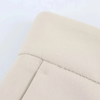 KONDALA 2026 Spring Summer Elegant Office Lady Solid Suits Fashion Slim Single Button Shrug Blazers Chic Zipper Flare Pants