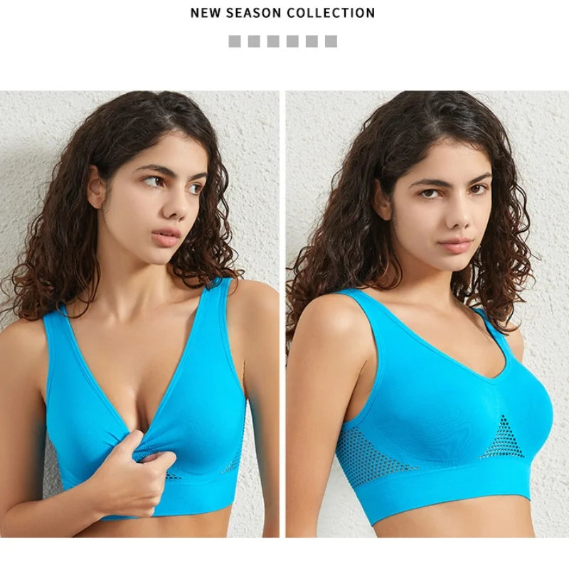 Seamless Bras For Women Push Up Sports Bralette Female Non-wire No Pad Crop Top Hollow Breathable Sexy Lingerie S-5XL Brassiere