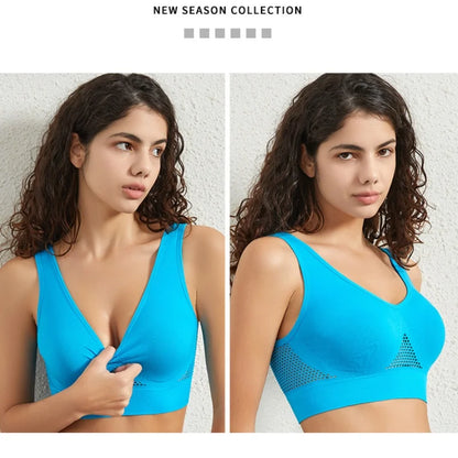 Seamless Bras For Women Push Up Sports Bralette Female Non-wire No Pad Crop Top Hollow Breathable Sexy Lingerie S-5XL Brassiere