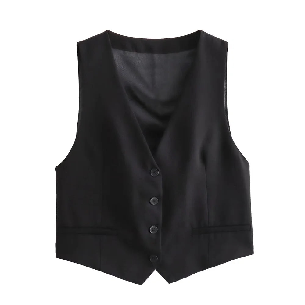 Autumn/Winter New Women's Wear New Fashion Style Slim Fit Short Tank Top Vest Wide Leg Pants Set