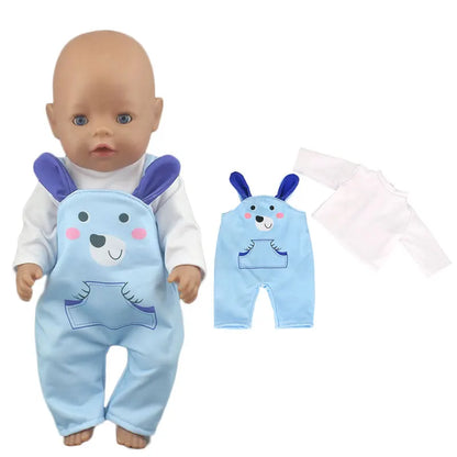 2023 Fashion Doll Jump Suits Fit For 43cm Baby Doll 17 Inch Reborn Baby Doll Clothes