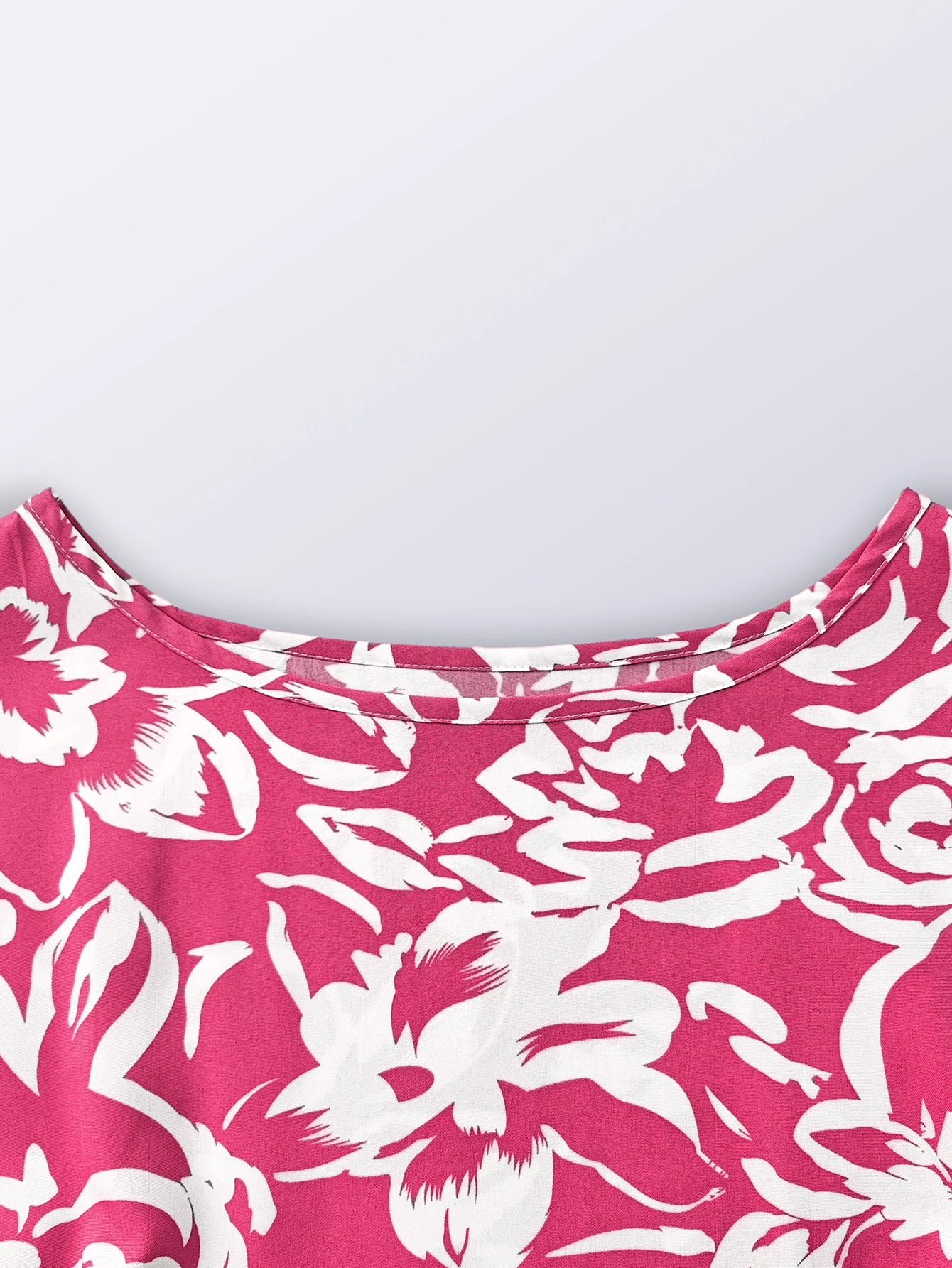Spring Summer Elegant Flower Print Dress Short Sleeve Folded Dresses for Women Mother's Day