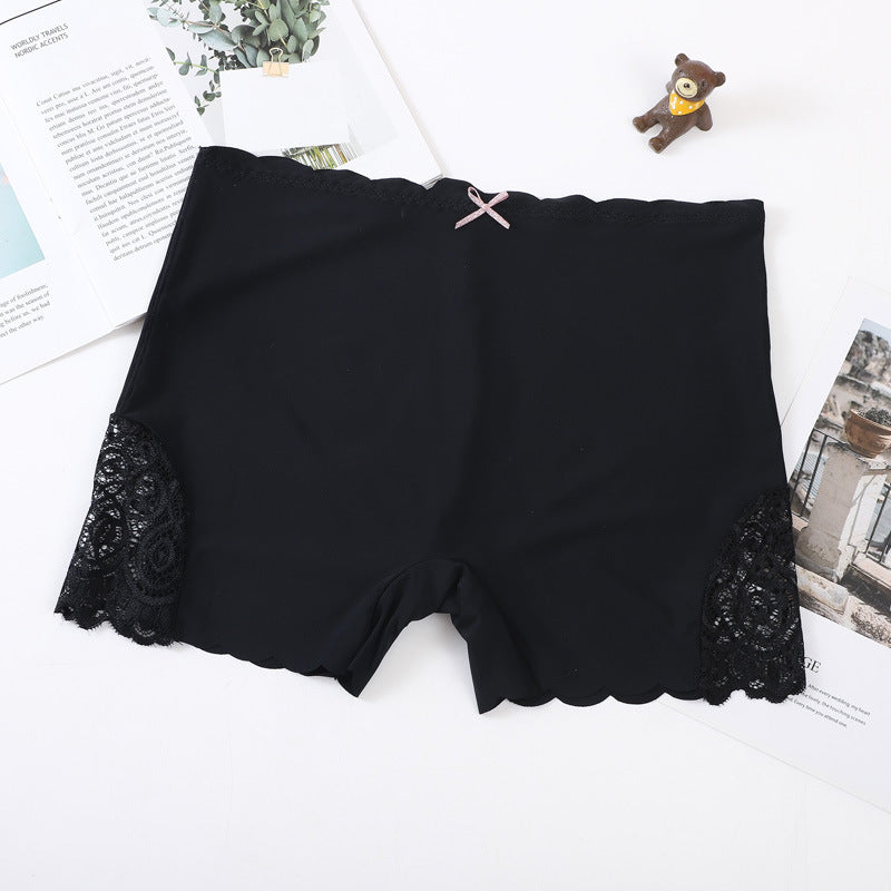 Sexy Lace Edge Seamless Safety Short Pants Summer Soft Ice Silk Breathable Short Tights Under Skirt Shorts Women Modal Underwear