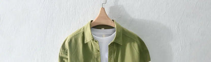 2024 New Spring and Summer Fresh Leisure Loose Embroidery Spliced Contrast Color Long Sleeve Workwear Thin Men's Shirt Coat