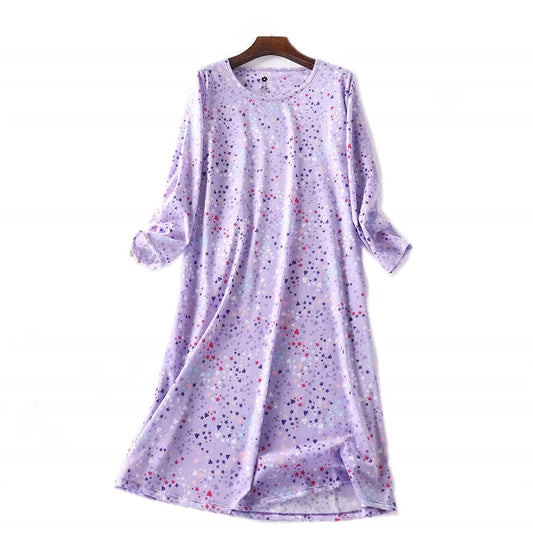 Spring Summer Women Casual Night Dress 100% Cotton Nightgown Female Lounge Long Sleepshirt Plus Size Dresses Vestidos feminino