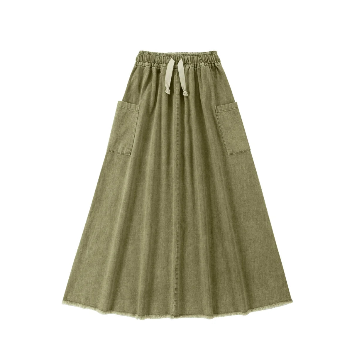 AP 2025 SS washed green denim Fringe collection boys girls fashion cotton jeans dress shirt skirt family clothing