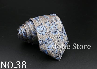 New Style Fashion Jacquard Floral Paisley Necktie Polyester Male Narrow Red Blue Tie Suit Shirt Gift For Men Accessory Gravatas