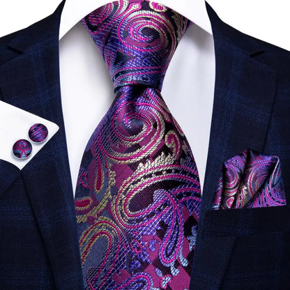 Hi-Tie 8.5cm Business Black Solid Paisley 100% Silk Men's Tie Neck Strip Ties for Men Formal Luxury Wedding Neckties Gravatas