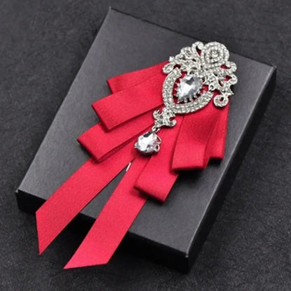 Fashion Handmade Bow Tie Wedding Collar Luxury Rhinestone Bowtie Necktie Brooch Pocket Towel Square Set Gift for Men Accessories