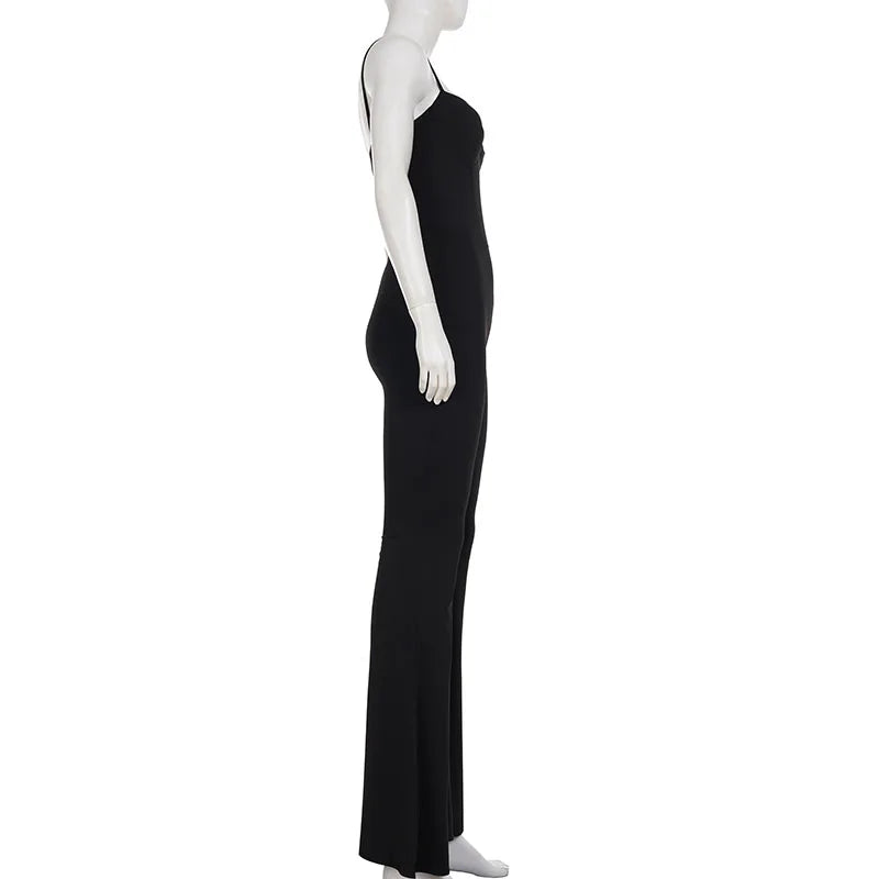 Women's Strapless Jumpsuit with Built-in Padded Bra Backless Flare Leg Slim-Fit Y2K Hot Girl Ideal for Party Club & Daily Outfit