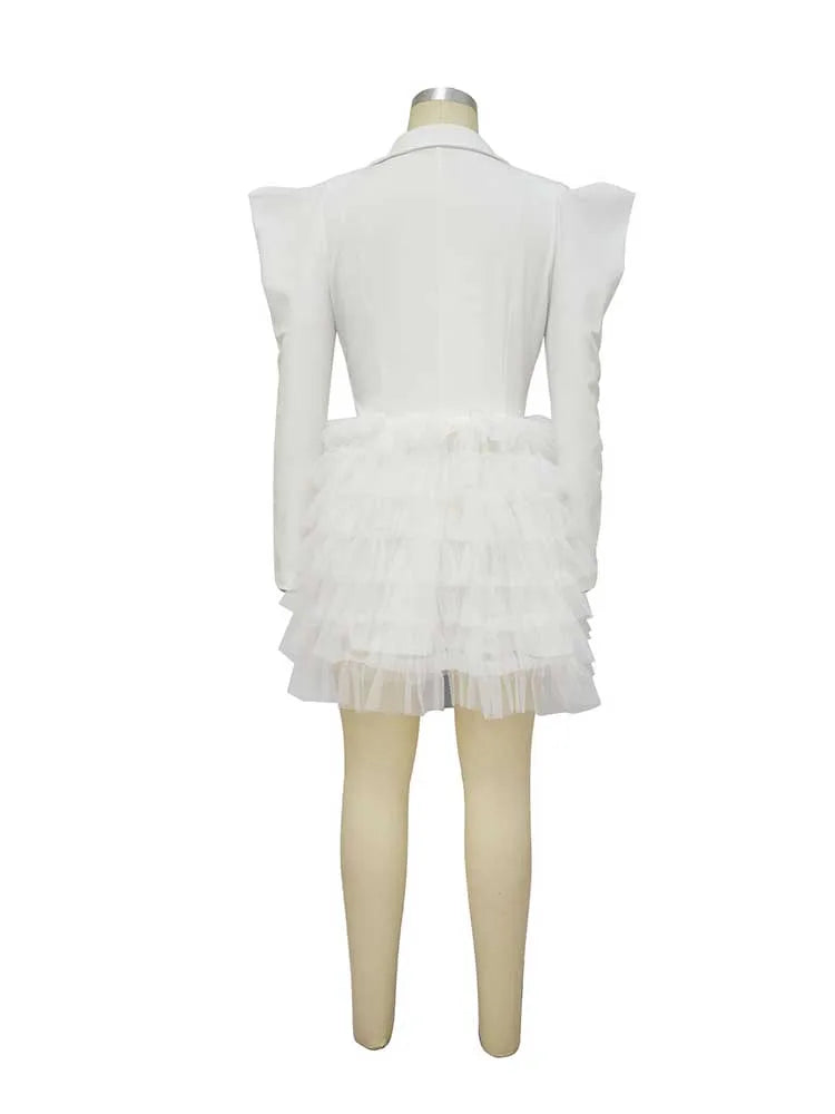 women Elegant and chic dress long sleeve spring female fashion dress mash blazer dress wholesale dropshipping