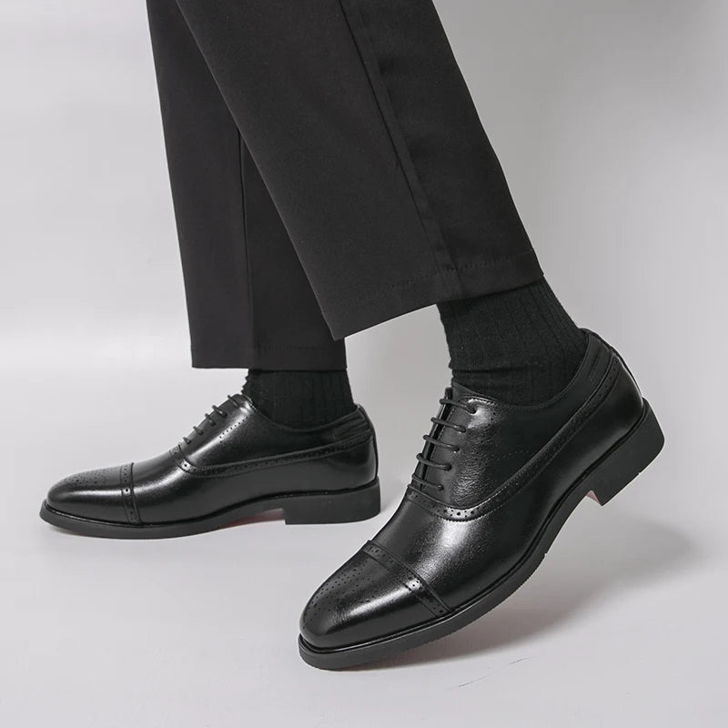 Classic Office Dress Shoes Trend Casual Business Oxford Shoes For Men Social Wedding Brogues Social Leather Shoes Male