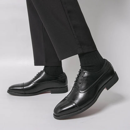 Classic Office Dress Shoes Trend Casual Business Oxford Shoes For Men Social Wedding Brogues Social Leather Shoes Male