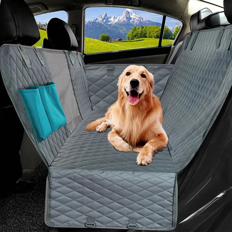 For Pets: Double Zipper Car Seat Pad Waterproof Dirt Resistant Suitable Multiple Models Solid Color Cars Rear Seats Cushion