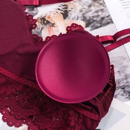 Women Lace Bra Sexy Lingerie French Bralette V Neck Cropped Bra Female Intimates Summer Seamless Underwear Embroidery Underwear