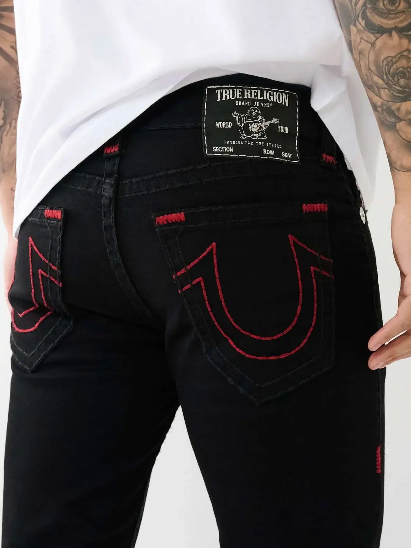 Hip Hop Street Leisure Denim Pants True Religion Y2k Gothic Vintage Fashion Embroidered Straight Leg Wide Leg Jeans Men Clothing