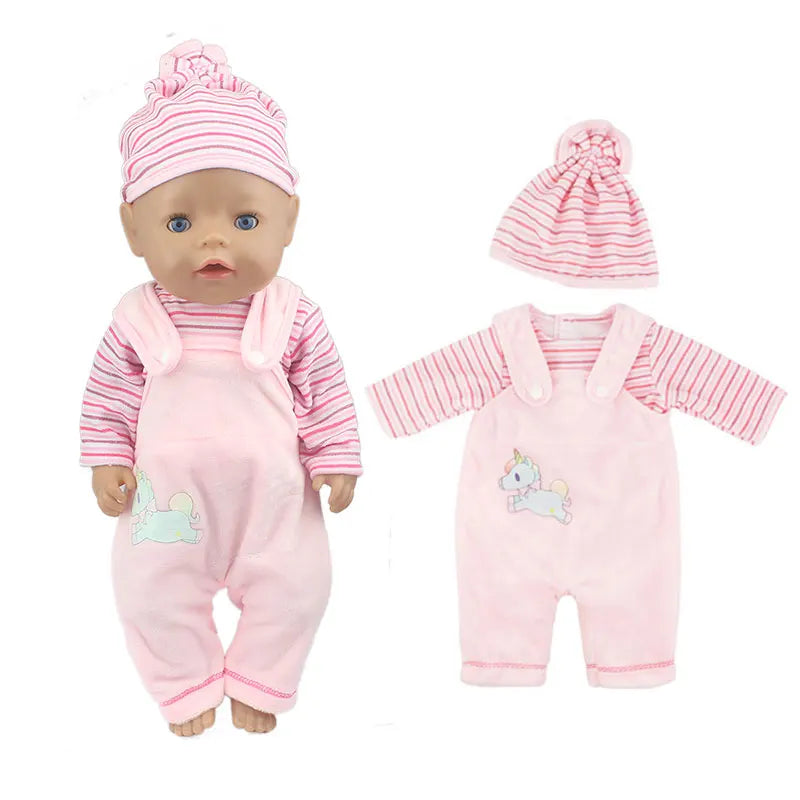 2023 Fashion Doll Jump Suits Fit For 43cm Baby Doll 17 Inch Reborn Baby Doll Clothes