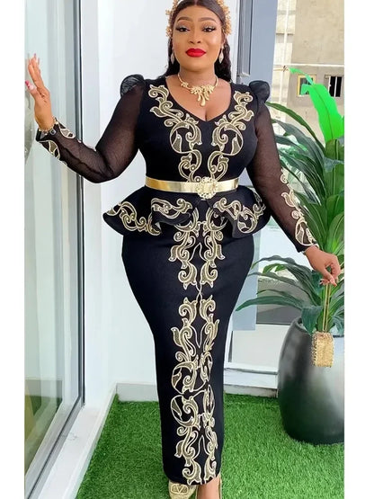 Elegant African Dresses for Women 2025 New Africa Clothing Plus Size Turkey Wedding Party Long Dress Dashiki Ankara Outfits Robe