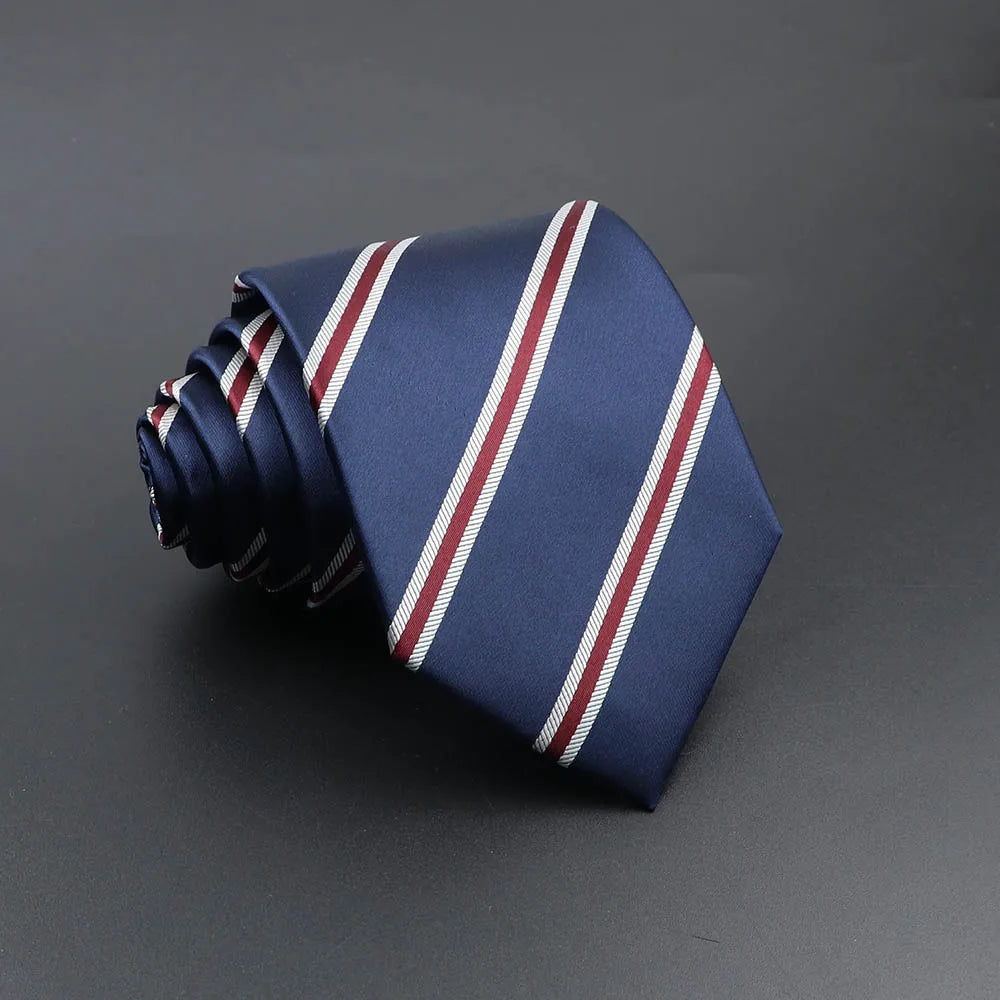 Men's Fashion Tie 8cm Blue Necktie Classic Plaid Striped Neck Tie Paisley Floral Neckties Daily Wear Cravat Wedding Party Gift