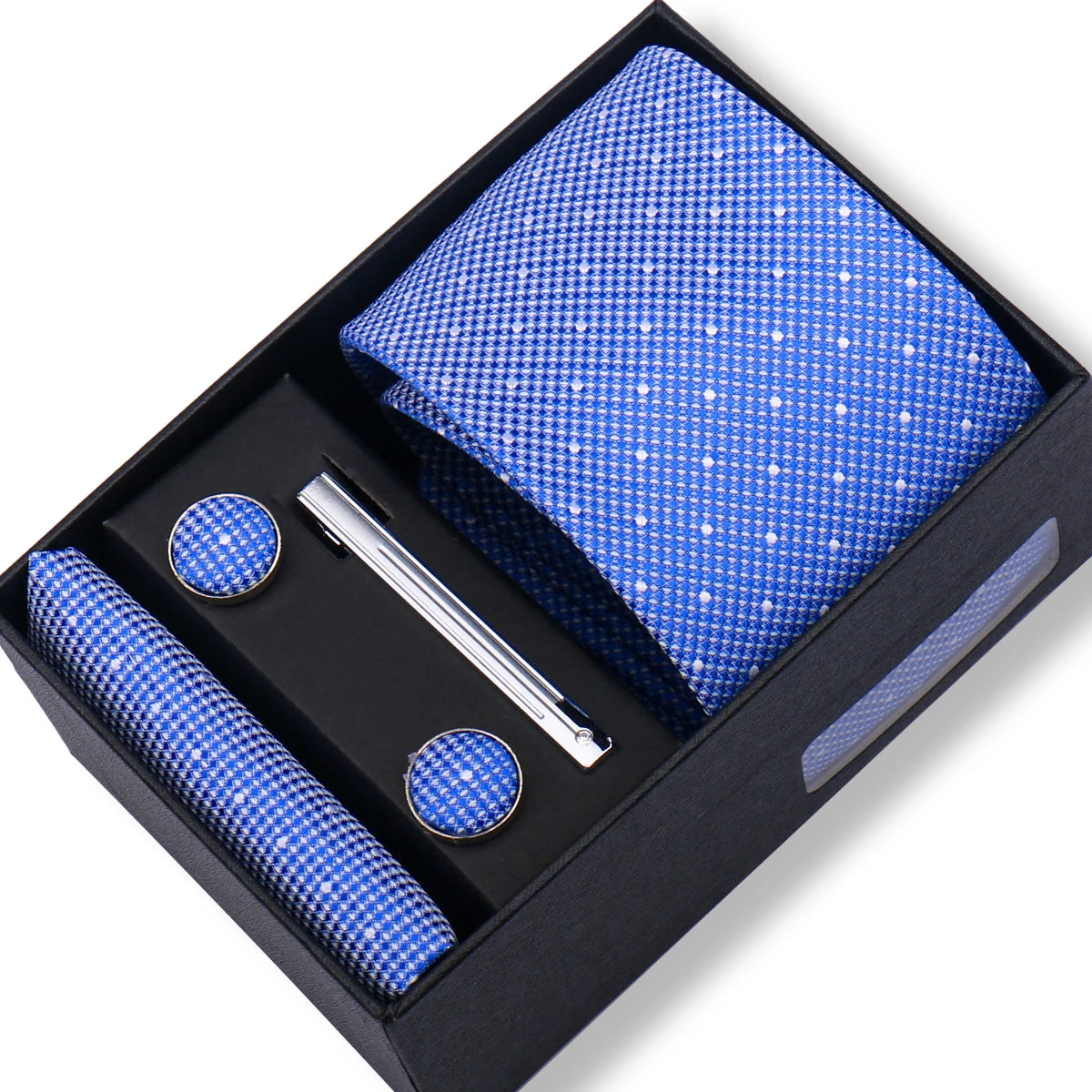 Ties Gift Box Brand Design Top Quality Jacquard Necktie Hanky Cufflink Set Tie Clip For Men Gravatas Business Wedding