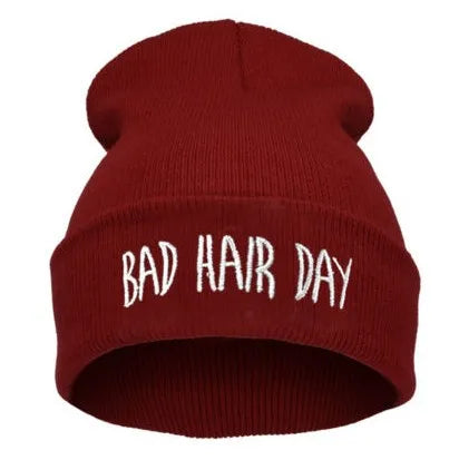 22 Colors Winter Unisex Funny Bad Hair Day Hip Pop Beanie Hat Women Men Ski Cap