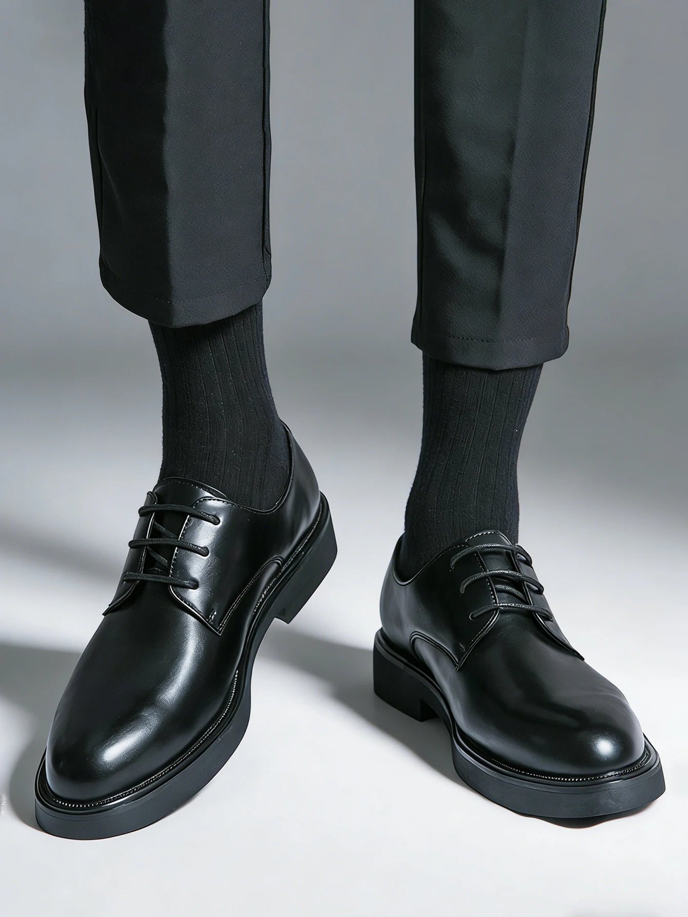 Classic Men Dress Shoes Lace Up Derby Shoes Formal Business Lesther Shoes Anti Slip Wear-resistant Office Daily Casual Shoes