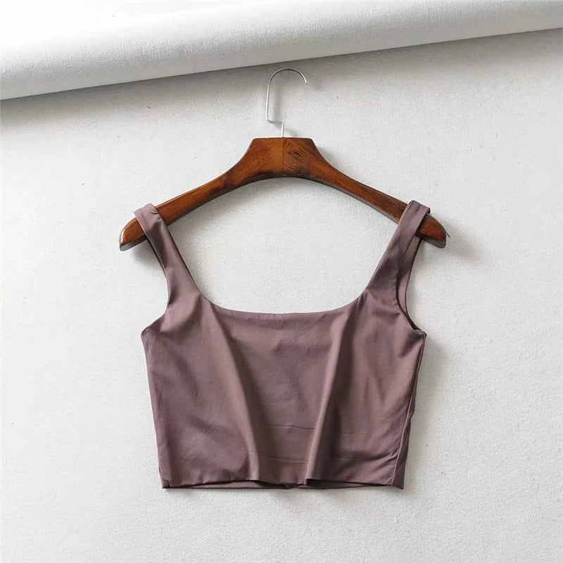 Hot Sale Summer Women Sexy Sleeveless Tops Fashion Short Square Collar Tank Tops 4 Colors